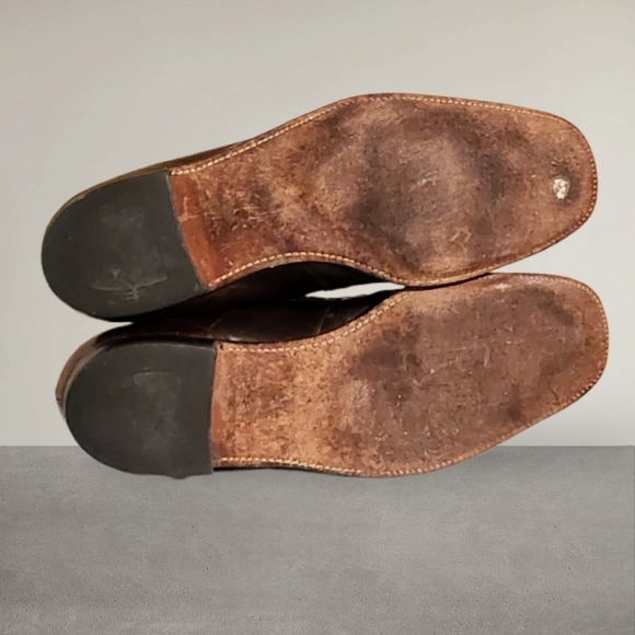 Men Vintage Leather Brown Loafers By Florsheim Size 13B/Men Designer Loafers - Picture 10 of 12